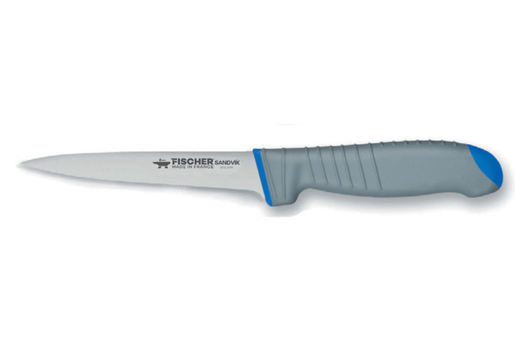 Couteau &agrave; d&eacute;sosser lame us&eacute;e 11cm Fischer SANDVIK manche ultra confort 