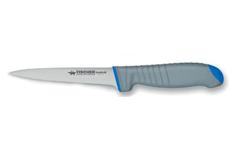 Couteau à désosser lame usée 11cm Fischer SANDVIK manche ultra confort 