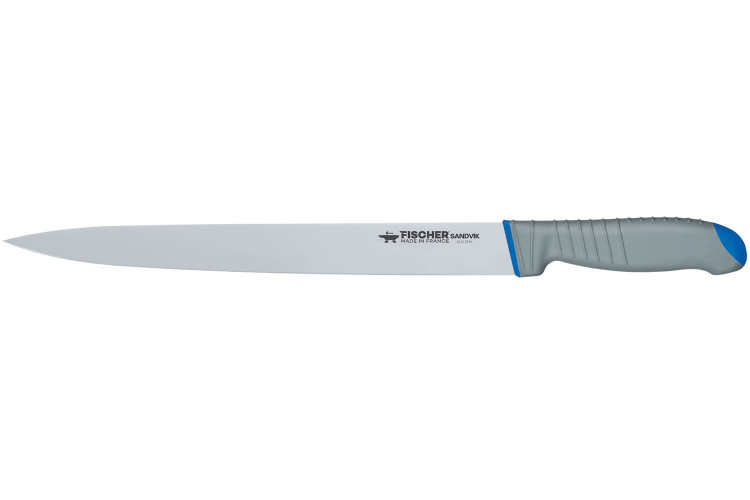 Couteau &agrave; trancher 30cm Fischer SANDVIK rigide manche ultra confort
