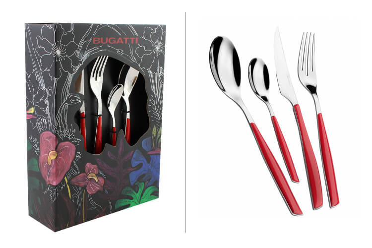 Ménagère 24 pièces Bugatti Glamour rouge