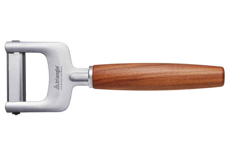 Éplucheur à julienne Triangle Sense en inox et manche en bois de prunier