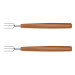 Coffret 2 fourchettes à pommes de terre Triangle Sense inox et manche en bois de prunier