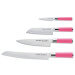 Bloc acrylique 4 couteaux de cuisine Dick Pink Spirit manche rose