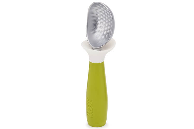 Cuillère à glace anti-goutte Joseph Joseph Dimple manche vert