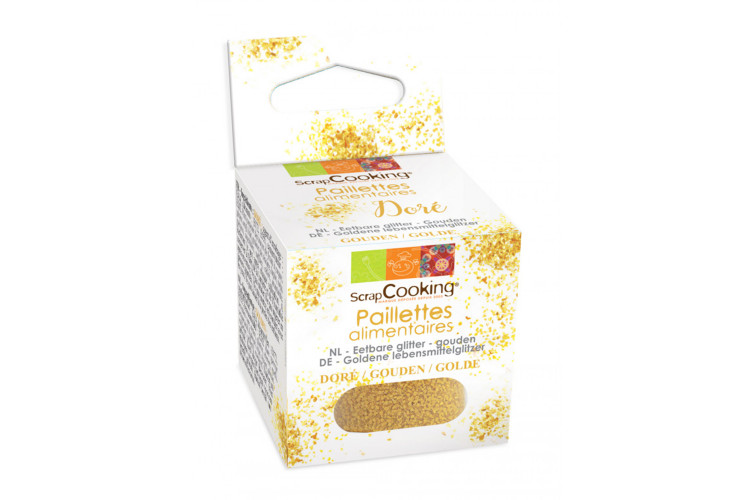 Paillettes alimentaires dor&eacute;es Scrapcooking 5g