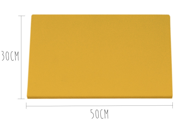 Planche &agrave; d&eacute;couper poly&eacute;thyl&egrave;ne jaune HD500 avec fixations 50x30cm