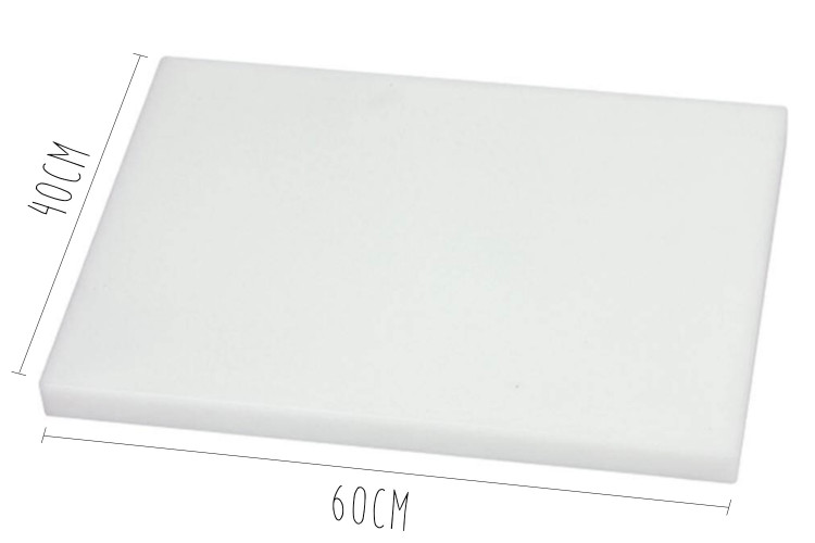 Planche &agrave; d&eacute;couper &eacute;paisse poly&eacute;thyl&egrave;ne blanc HD500 60x40cm