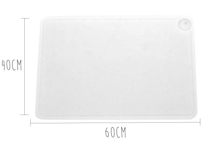 Planche à découper polyéthylène blanc HD500 à rigole et poche à jus 60x40cm