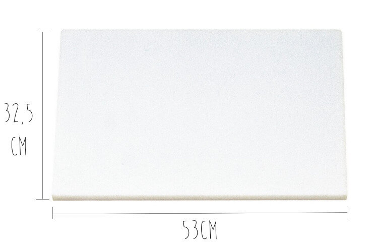 Planche à découper polyéthylène blanc HD500 avec fixations 53x32,5cm