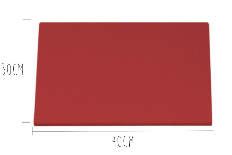 Planche &agrave; d&eacute;couper poly&eacute;thyl&egrave;ne rouge HD500 avec pieds 40x30cm