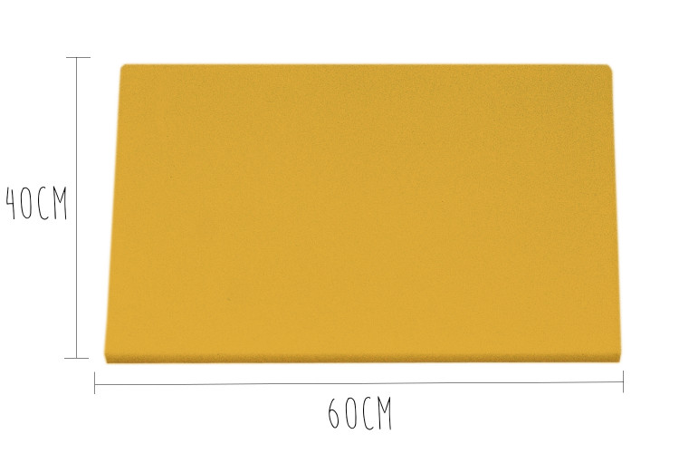 Planche &agrave; d&eacute;couper poly&eacute;thyl&egrave;ne jaune HD500 avec pieds 60x40cm
