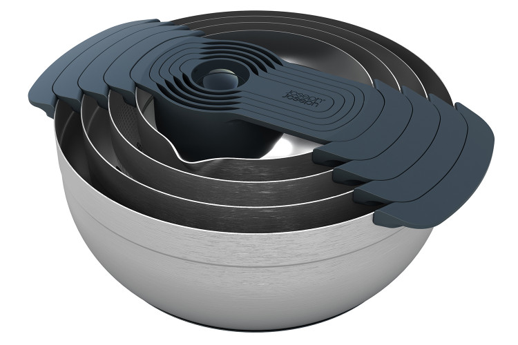 Set de 9 bols/passoires/doseurs Joseph Joseph Nest 100 embo&icirc;tables en inox
