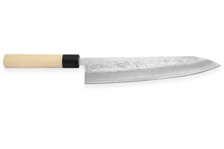 Couteau de chef japonais artisanal Wusaki Yoshi G3 honoki 24cm