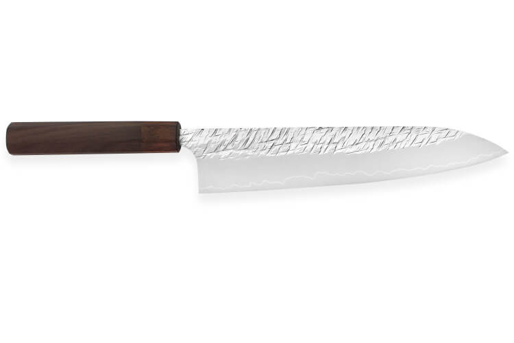 Couteau de chef japonais artisanal Yu Kurosaki Raijin acier cobalt 24cm édition kuro