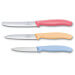 Set 3 couteaux d'office Victorinox Swissclassic Trend Colors pastel bleu, orange, rose