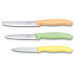 Set 3 couteaux d'office Victorinox Swissclassic Trend Colors pastel jaune, vert, orange