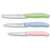 Set 3 couteaux d'office Victorinox Swissclassic Trend Colors pastel rose, bleu, vert