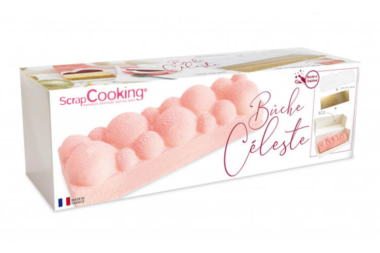 Kit moule à bûche glacée céleste Scrapcooking + support et boîte de transport