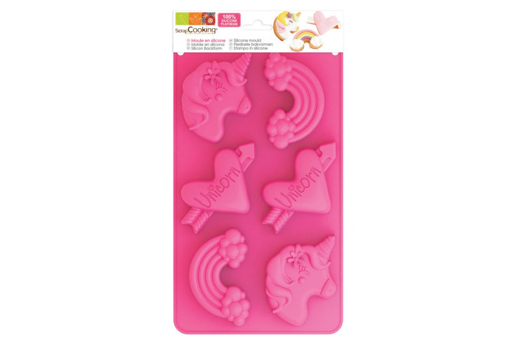 Moule &agrave; g&acirc;teau Scrapcooking en silicone "multi-licorne"