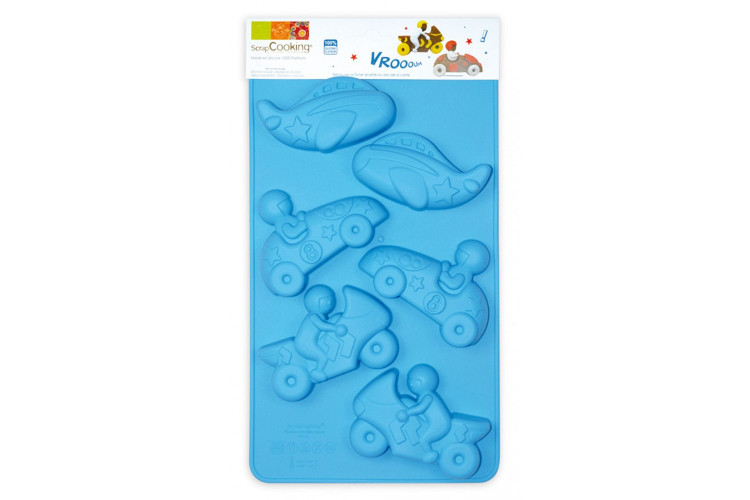 Moule &agrave; g&acirc;teau Scrapcooking en silicone "transports"