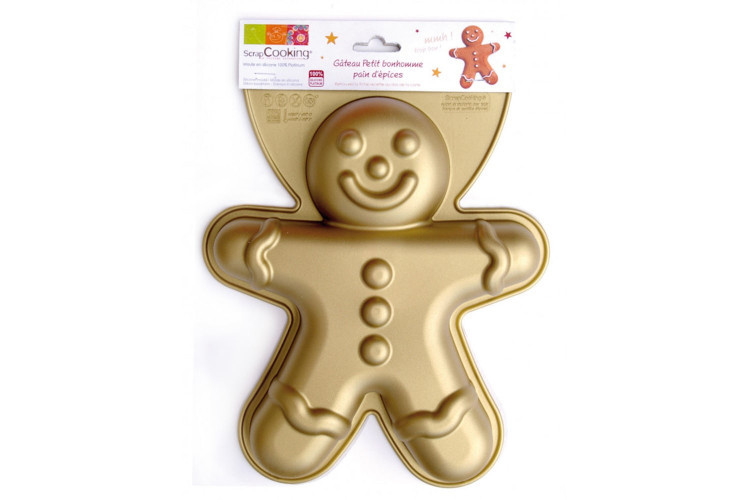 Moule &agrave; g&acirc;teau Scrapcooking en silicone - Bonhomme pain d'&eacute;pice 