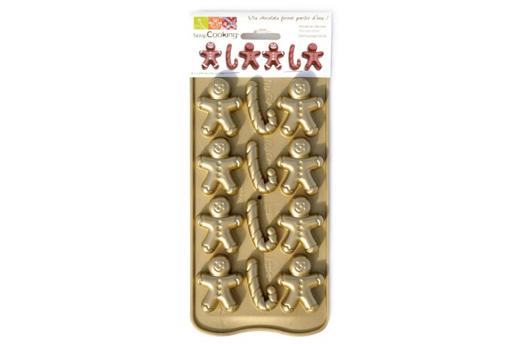 Moule &agrave; chocolat Scrapcooking en silicone - Petit homme d'&eacute;pices