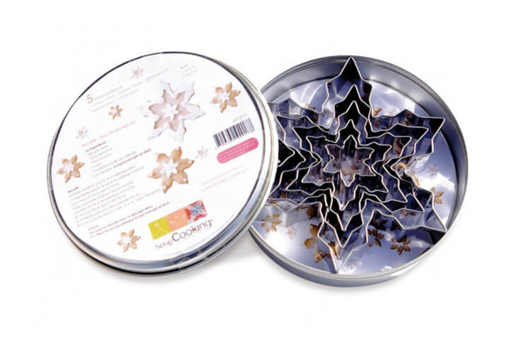 Boîte 5 emporte-pièces Scrapcooking en inox - Flocons