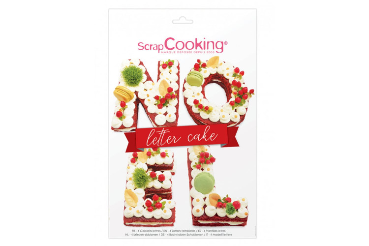 Kit letter cake No&euml;l Scrapcooking 4 gabarits - R&eacute;utilisable