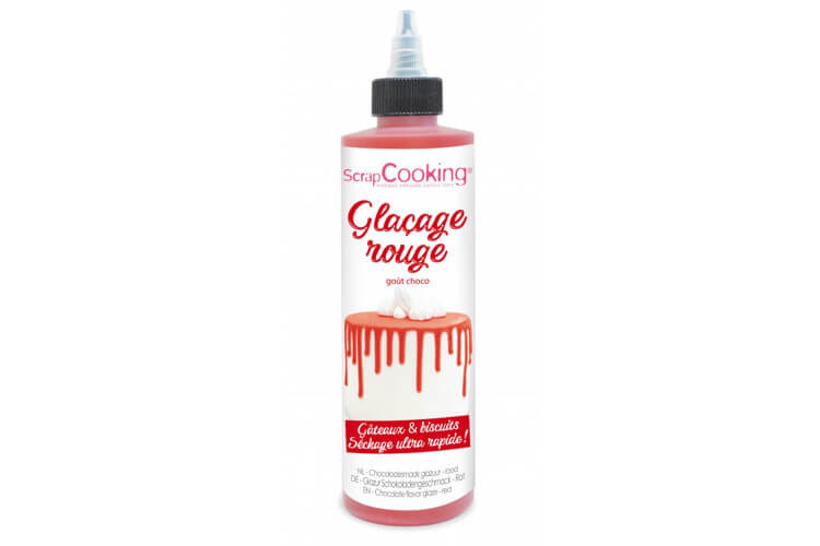 Glaçage rouge prêt à l'emploi Scrapcooking - Goût chocolat 130g