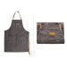 Tablier de cuisine Wusaki en toile et cuir 83x67,5cm - Taille unique