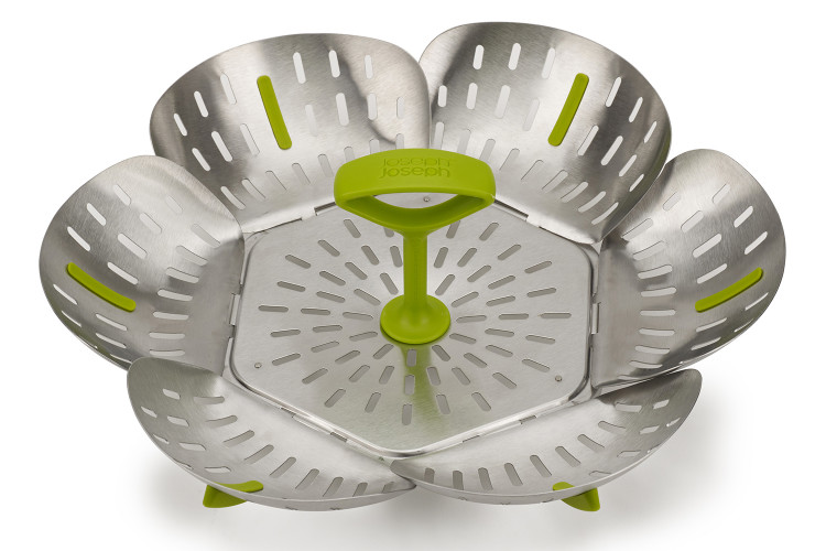 Panier vapeur pliable et anti-rayures Joseph Joseph Bloom Steel vert et inox