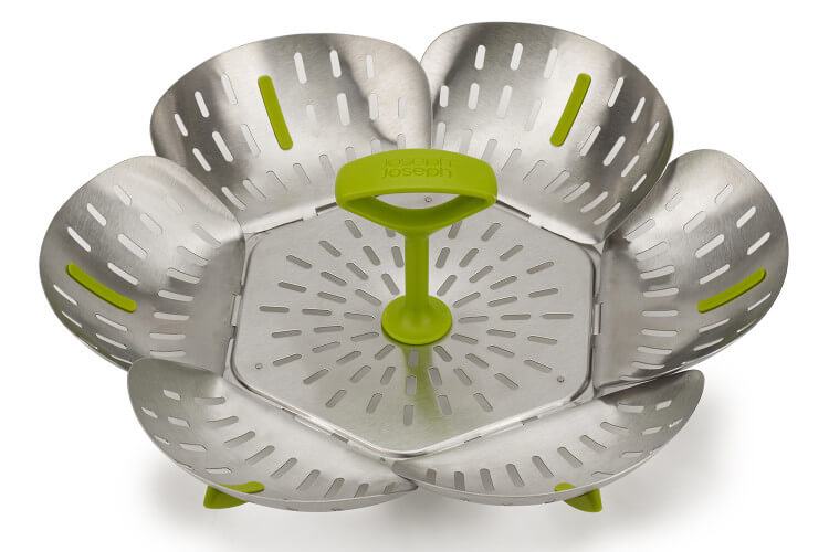 Panier vapeur pliable et anti-rayures Joseph Joseph Bloom Steel vert et inox