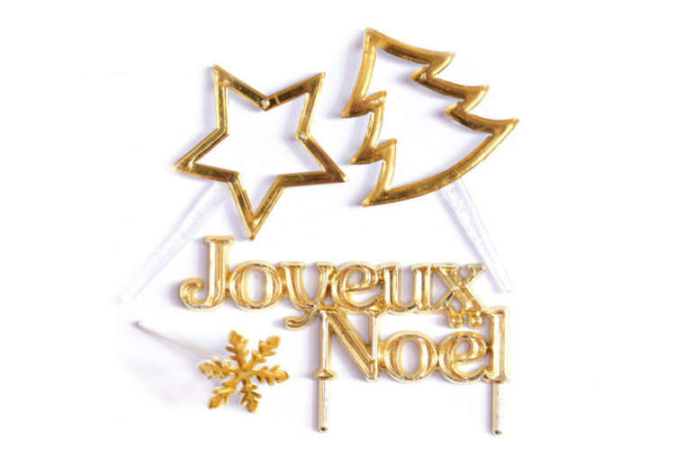 4 Accessoires de No&euml;l dor&eacute;s