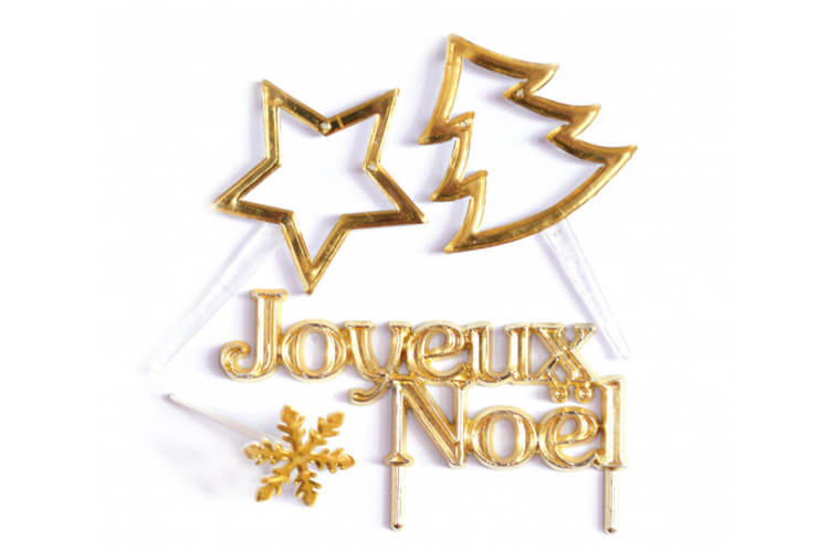 4 Accessoires de Noël dorés