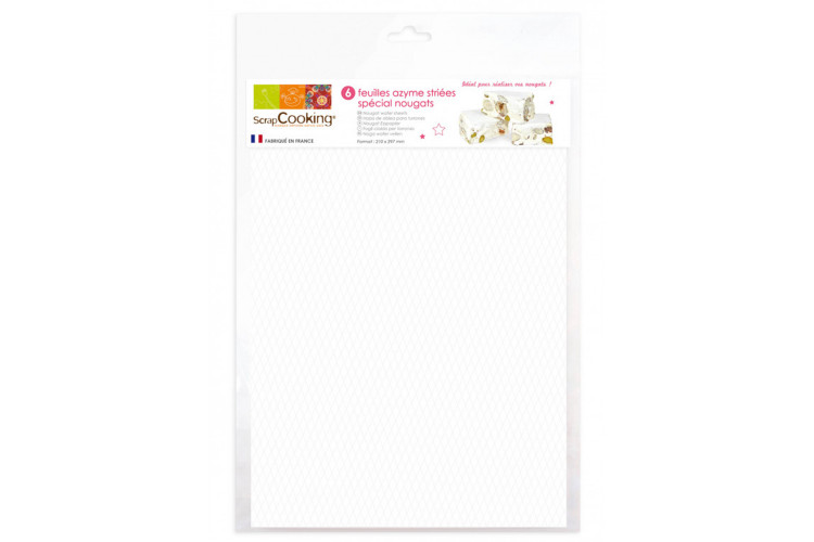 6 Feuilles azyme blanches (sp&eacute;cial nougat)