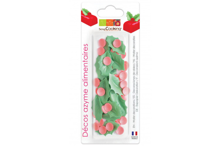 D&eacute;cors en azyme houx Scrapcooking