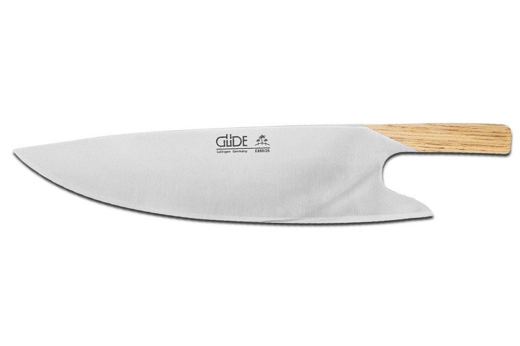 Couteau de chef G&uuml;de THE KNIFE 26cm unique et design manche ch&ecirc;ne