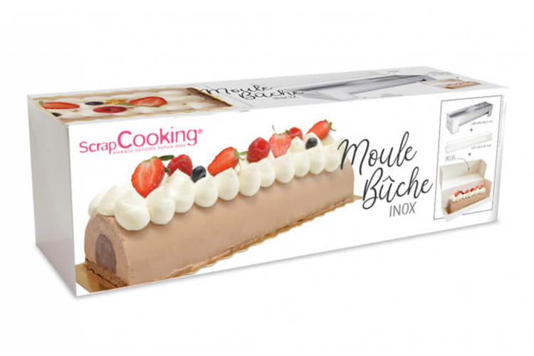 Moule à bûche en inox et insert semi rigide Scrapcooking - Réutilisable