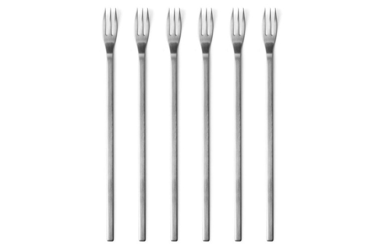 Set de 6 fourchettes &agrave; fondue au fromage Mono A acier inox