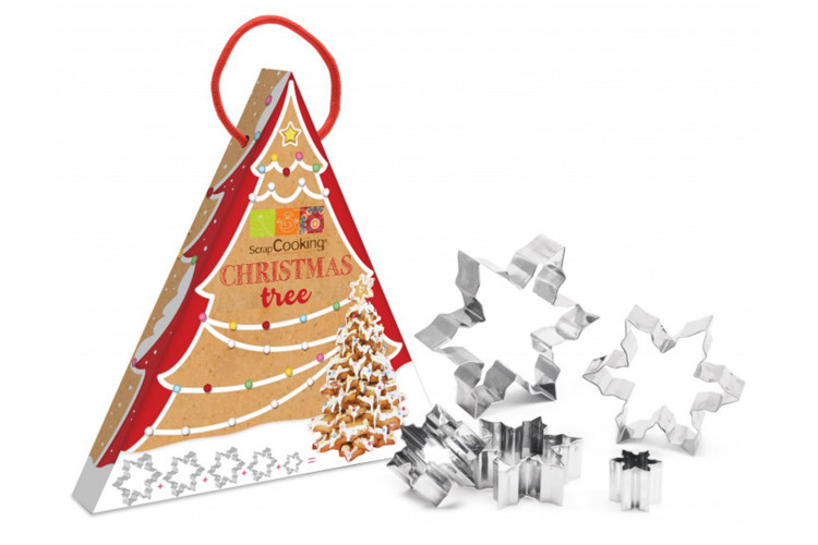 Kit p&acirc;tisserie sapin de No&euml;l 3D Scrapcooking 5 pi&egrave;ces