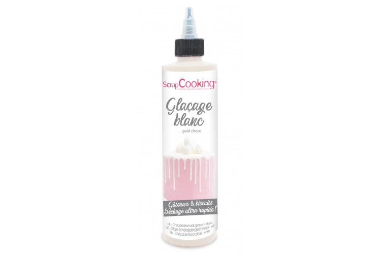 Gla&ccedil;age blanc pr&ecirc;t &agrave; l'emploi Scrapcooking - Go&ucirc;t chocolat 130g