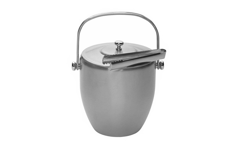 Seau &agrave; gla&ccedil;ons isotherme Barcraft acier inoxydable avec couvercle et pince