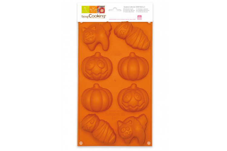 Moule &agrave; g&acirc;teau silicone Halloween Scrapcooking - 4 motifs