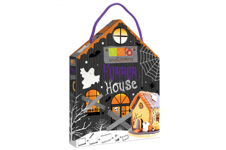 Coffret cadeau 5 d&eacute;coupoirs inox Scrapcooking Halloween Horror House + recette