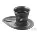 Tasse Revol Cappuccino Froissé 18cl en porcelaine noire satinée