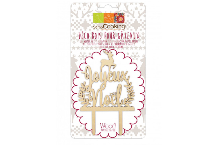 Cake topper Joyeux No&euml;l Scrapcooking en bois