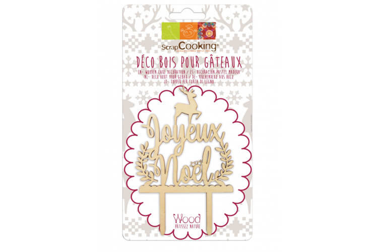 Cake topper Joyeux Noël Scrapcooking en bois