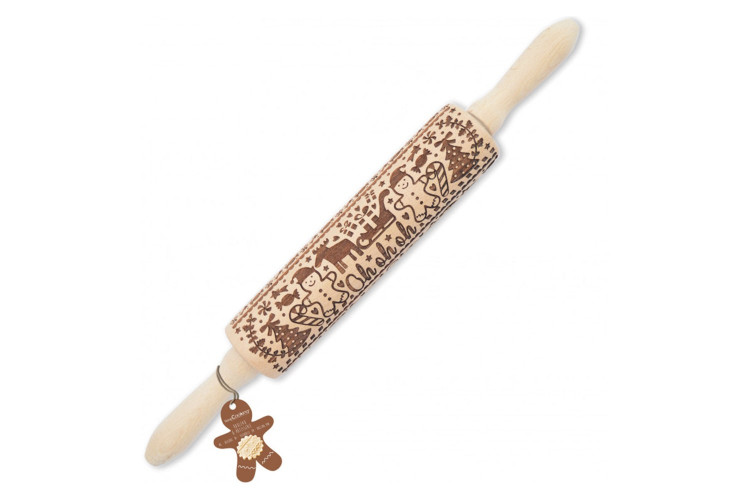 Rouleau &agrave; p&acirc;tisserie empreinte Scrapcooking Bonhomme pain d'&eacute;pice 39cm