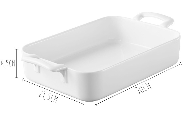 Plat rectangulaire Revol Belle Cuisine 30x21,5cm en porcelaine blanche