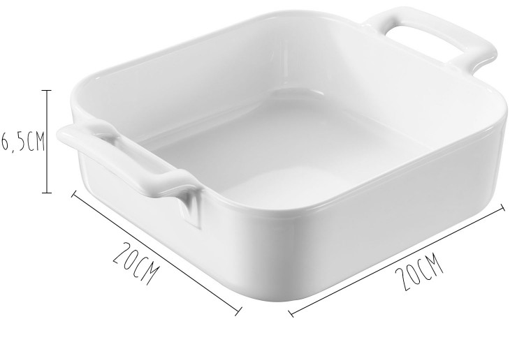 Plat carr&eacute; profond Revol Belle Cuisine 20x20cm en porcelaine blanche